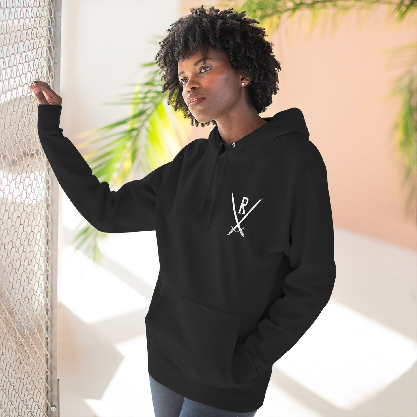 RIINK Emblem White Printed Hoodie